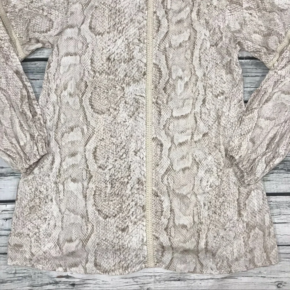 Anthropologie Mini Dress Tunic Coverup Camilla Snake Print Crochet Henley NEW M - Picture 11 of 16